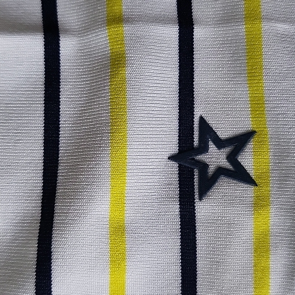 LOHLA sport long sleeve shirt, size M, white with black and yellow stripes - Picture 3 of 5